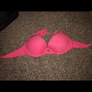 Coral target bathing suit top